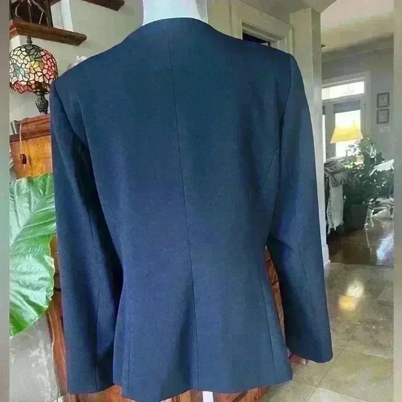 John Meyer Navy jacket long sleeve zipper with snap front 10. Exc condition - Picture 2 of 9